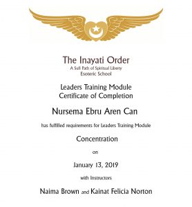 Inayati Order Leaders Training Module on Concentration Certificate