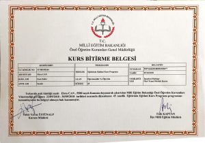 Milli Egitim Bakanlığı Eğitmenlik yapabilme sertifikası